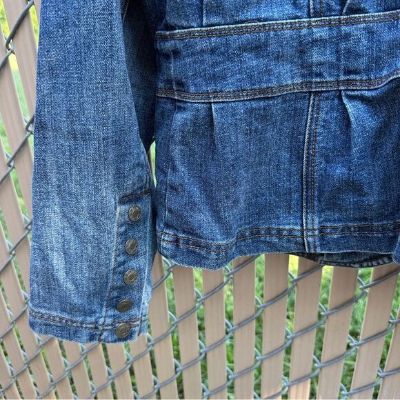 Baccini Women Long Sleeve Button Down Medium Denim Jacket Pockets Size L - Picture 5 of 6